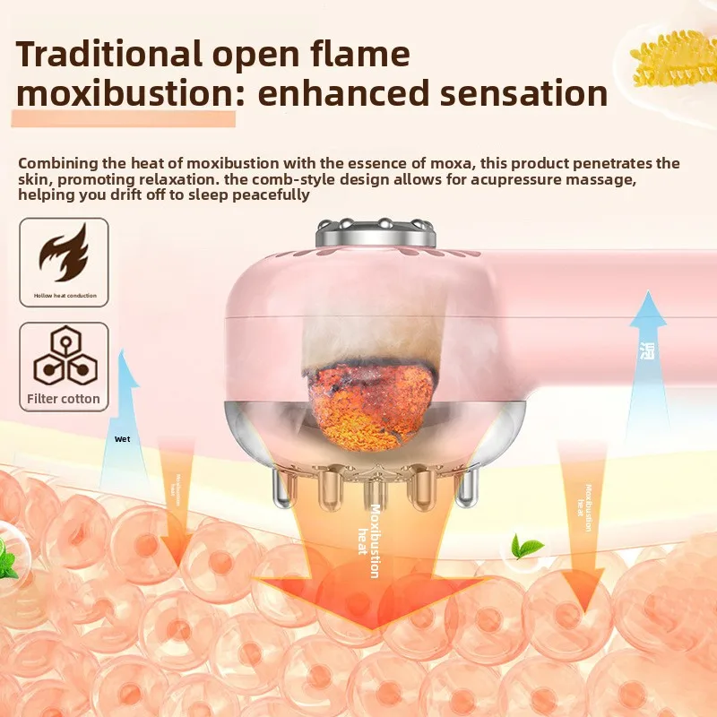Open-Flame Moxa Facial Massager - Acupoint Steam & Gua Sha for Face & Head Care