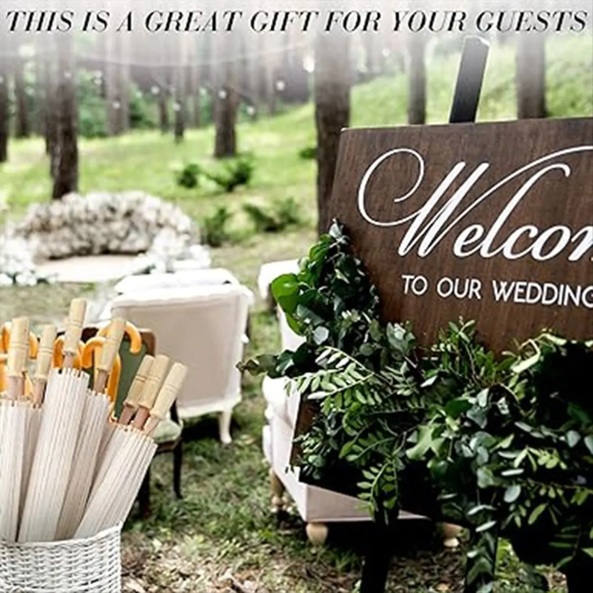 AAAL 10 قطعة مظلة الزفاف الورقية حفلة لصالح مظلات الخيزران لحفلات الزفاف دش المركزية صور الدعائم 23.6 بوصة #5