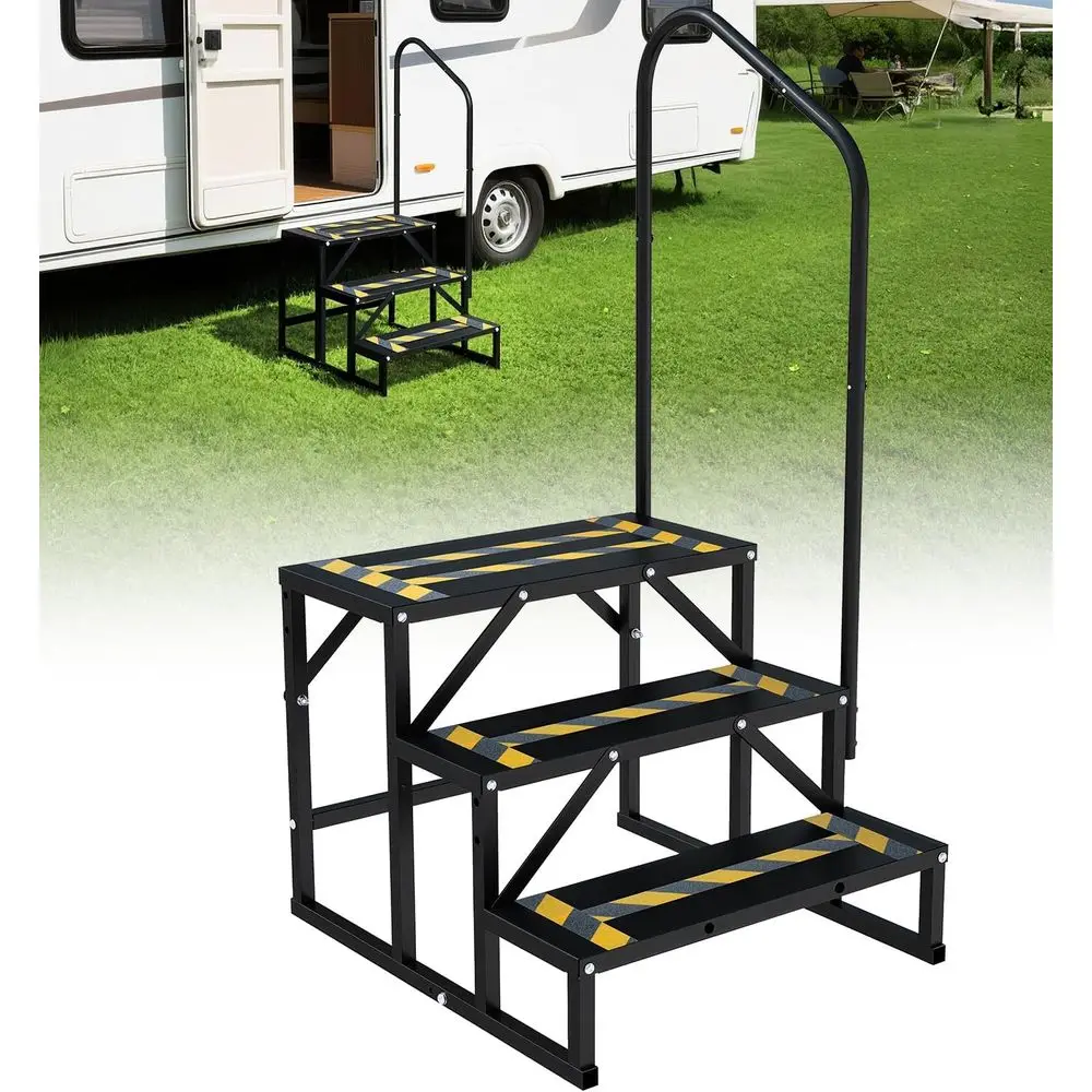 

Ступеньки с перилами Сверхмощные 3-ступенчатые ступеньки для входа в кемпер для 5-го колесных автофургонов Открытый кемпинг Путешествия Прицепы Автодом Mobil