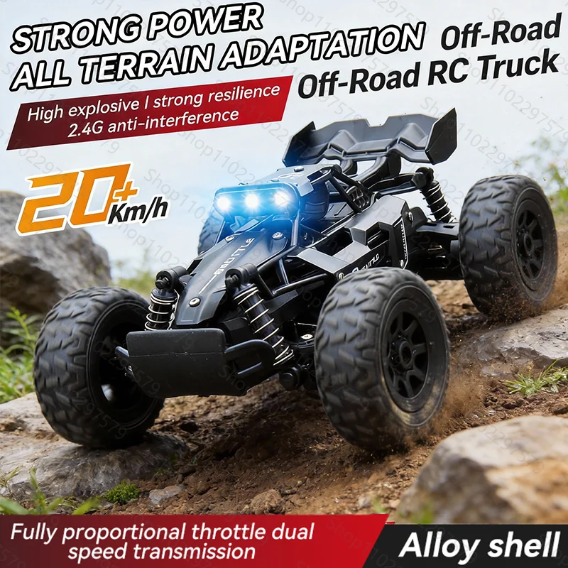 

New 1:32 Off-Road Conquer Alloy RC Car All Terrain High Speed Climbing Drifting Brushless LED Lights Remote Control Toy For Boys