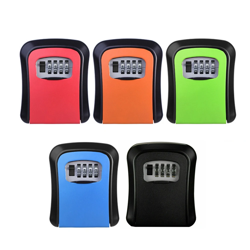 Security Code Lock Case 4 Digit Combination Password Wall Mount Key Box Password Lock ABS Plastics for Indoor Outdoor Key U Disk