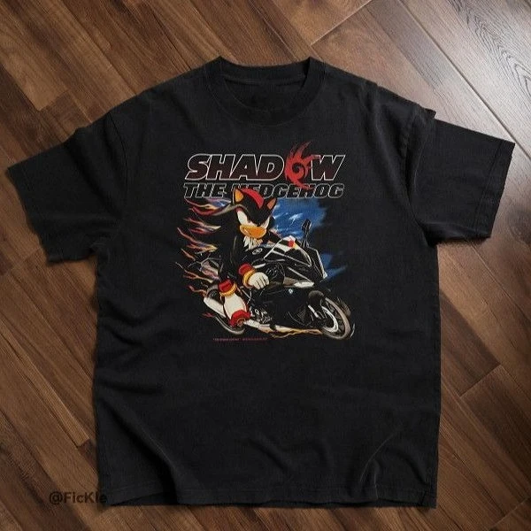 

Stylish American Vintage Motorcycle Print T-shirt Soft Sweat Absorbent Cotton Loose Round Neck Half Sleeve for Men and Women