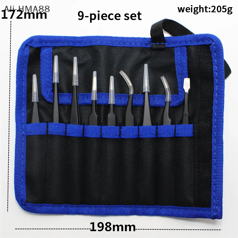 

6Pcs/9Pcs Stainless Steel Precision ESD Anti-static Tweezers Set Hand Tool Repair Tool ESD10, ESD11, ESD12, ESD13, ESD14, ESD15
