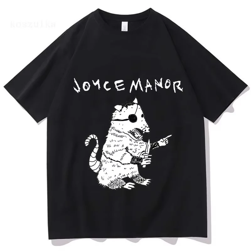 Opossum Shirt auf Weiß JOYCE MANOR Grafikdruck T-Shirts Unisex Streetwear Kurzarm Baumwolle Herren/Damen T-Shirt Casual Tees Top