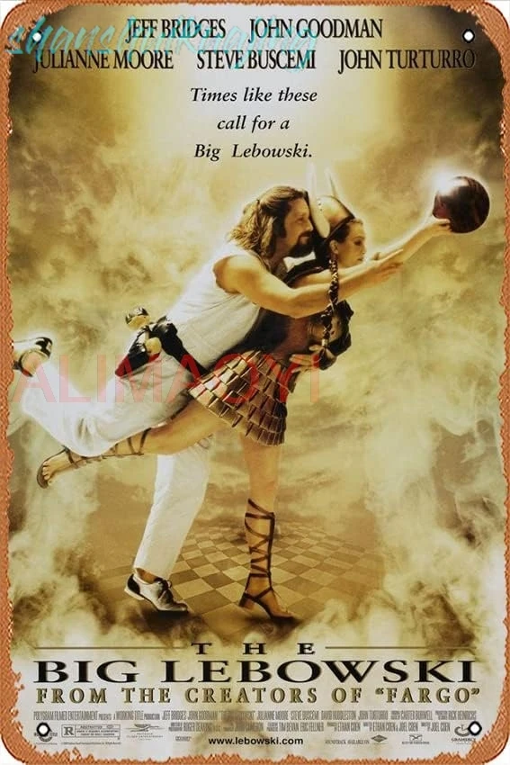 Постер фильма «Большой Лебовски» 8 x 12 дюймов — ретро винтажная металлическая жестяная вывеска для дома, бара, паба, гаража, декор, подарки из фильма ALA