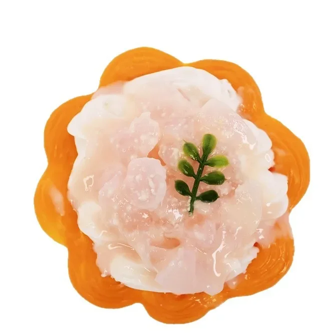 Food Grade Silicone DIY Squishy Toy Egg Tart Dessert Series Stitched Edge Stress Relief Squishy Toys Wholesale Squishy Toy