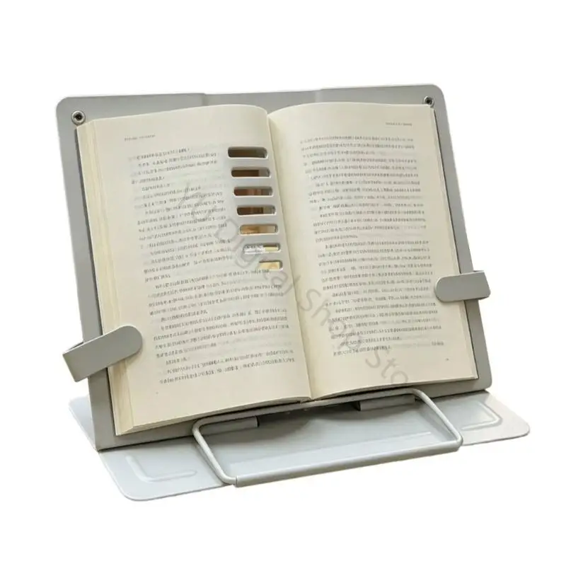 96BA Adjustable Foldable Books Stand Reading Stand with Page Holders for Study Desks