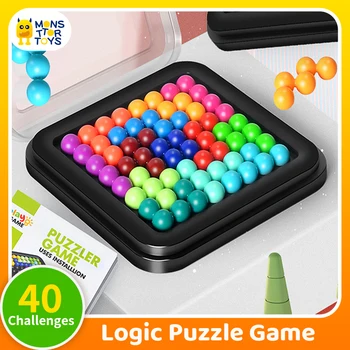 เด็กการศึกษาการเรียนรู้ของเล่น IQ เกมกระดานปริศนาพีระมิดลูกปัด Montessori Logic ของเล่นการออกกําลังกายการแก้ปัญหาทักษะของขวัญ