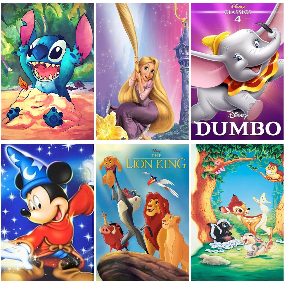 

Disney 5D DIY Diamond Painting Cartoon Animals Dumbo Bambi Rhinestones Diamond Embroidery Mosaic Handmade Home Wall Decor