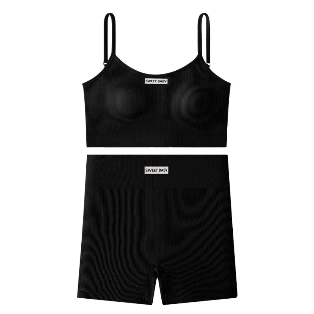 

Super Stretchy Women's Sports Clothing Set Sportswear Solid Color Underwear Shorts Pants Kit Slim Fit Short Gym Yoga Camisole