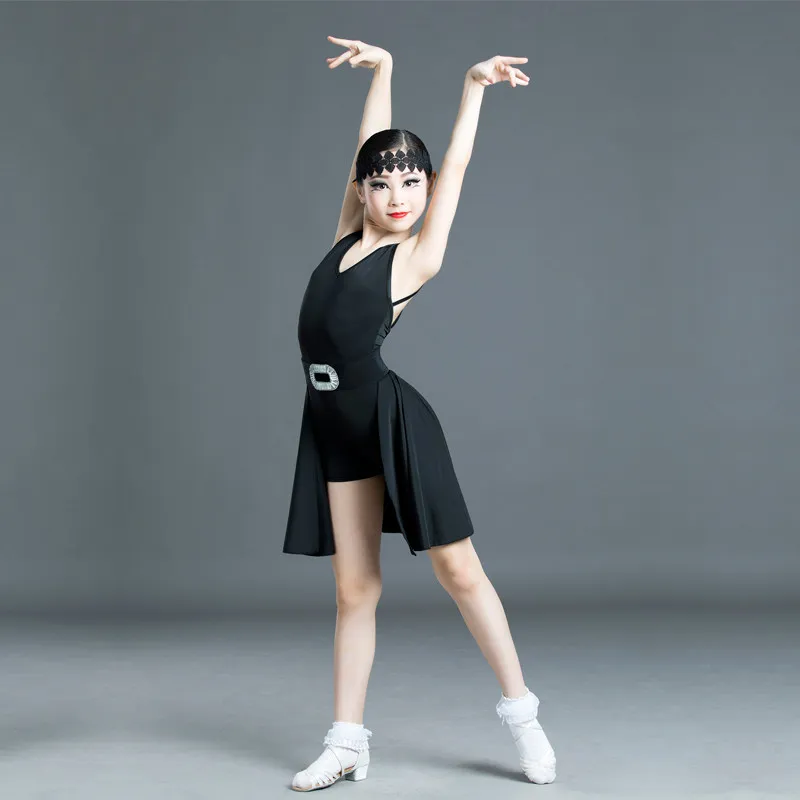 Girls Latin Dance Competition Costume Kids Backless Professional Standard Exam Practice Performance Outfit Stage Performance Zym view 5