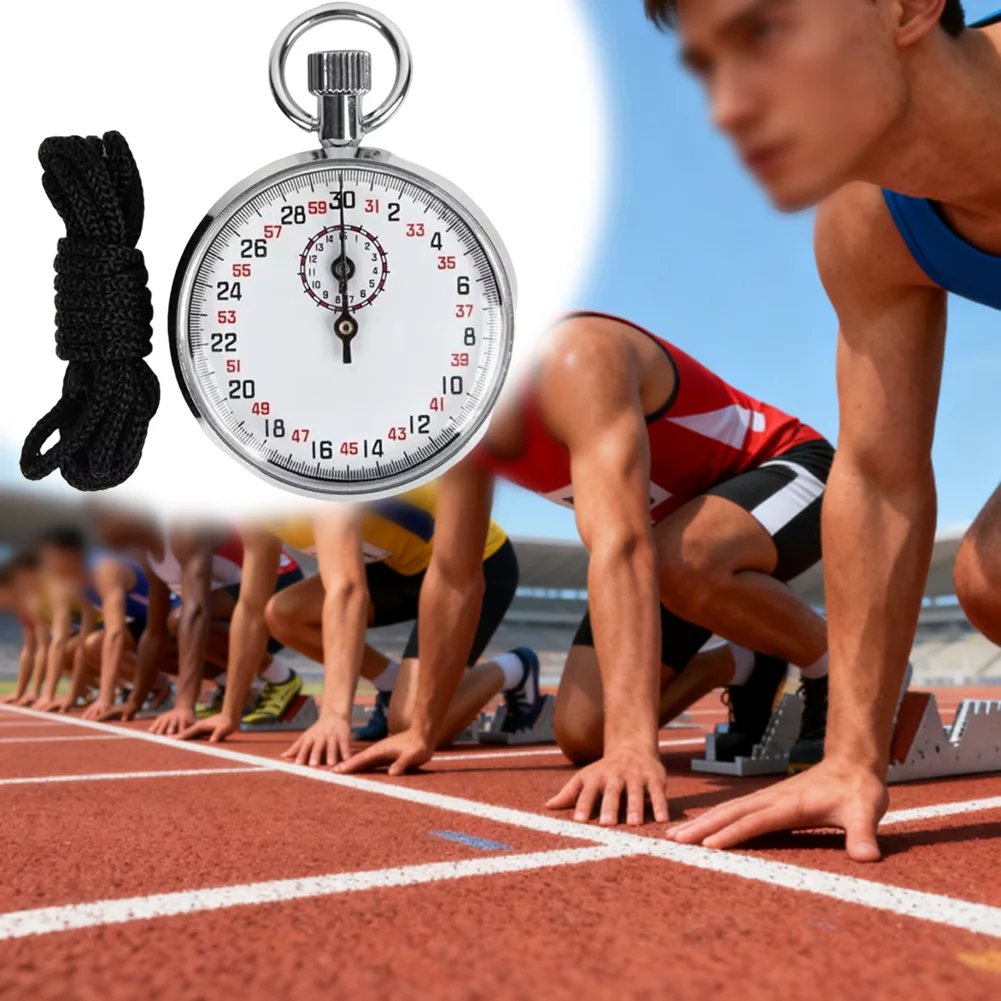 For Competition Timing Mechanical Stopwatch Manual Timing Mechanical Stopwatch Silver Nickel-based Alloy Hairspring