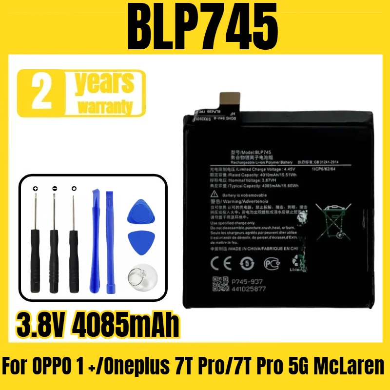 

BLP745 oppo mobile phone battery,suitable for OPPO 1 +/Oneplus 7T Pro/7T Pro 5G McLaren battery,large-capacity tool 3.8V 4085mAh