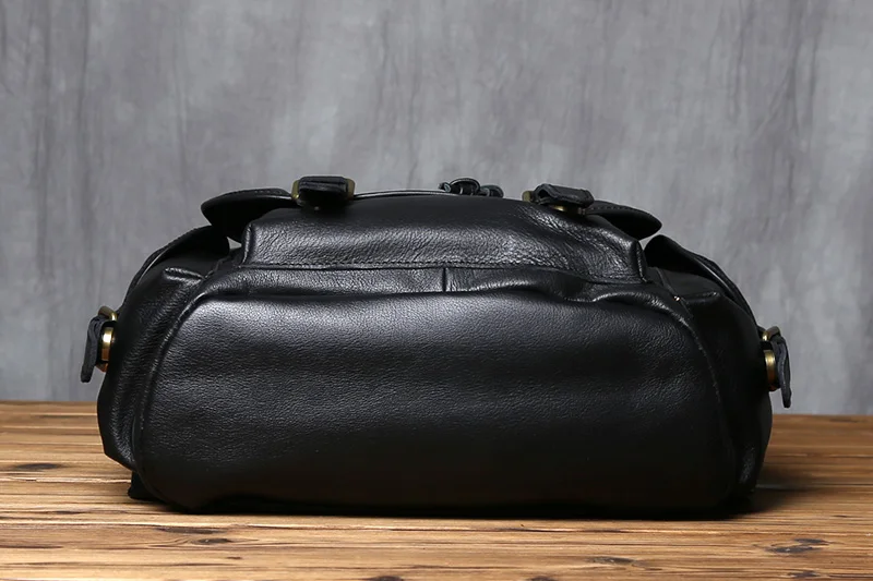 NZPJ Herren-Rucksack aus echtem Leder, lässige Herrentasche, natürliches Rindsleder, Büchertasche, Laptop-Computertasche, Rucksack mit großer Kapazität – Detail 8