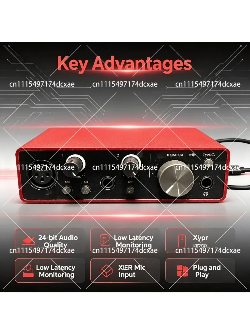 Professional USB External Sound Card Audio Mixer Adapter for Condenser Microphone PC Live Streaming Recording