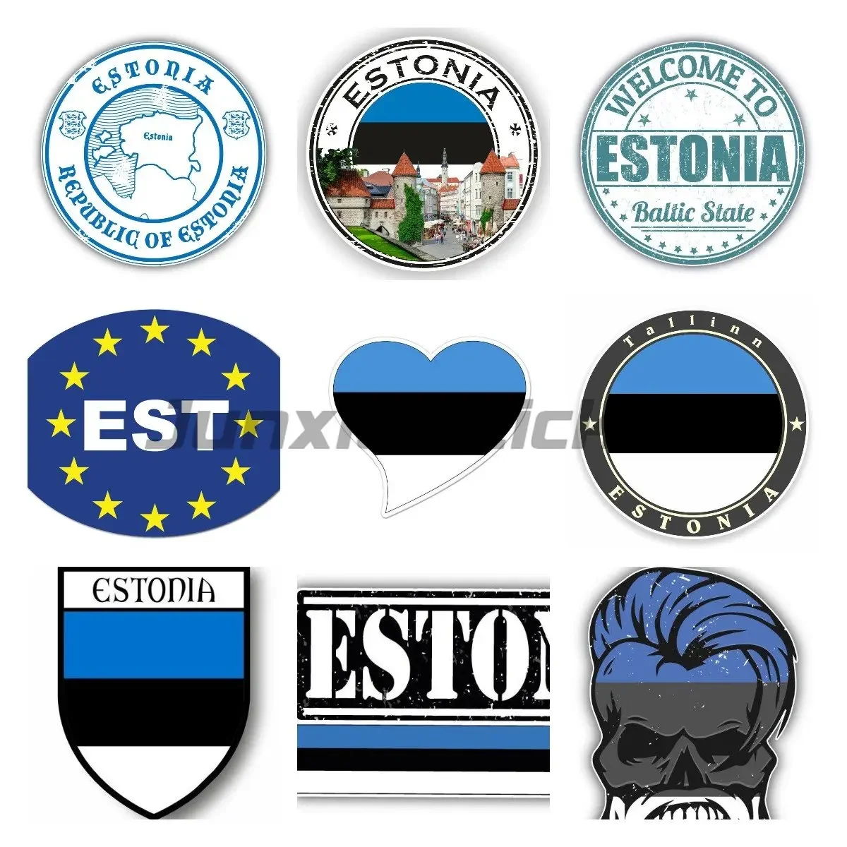 

Estonia Flag Sticker Car Bumper Stickers and Decals Car Styling Decoration Door Body Window Vinyl Stickers