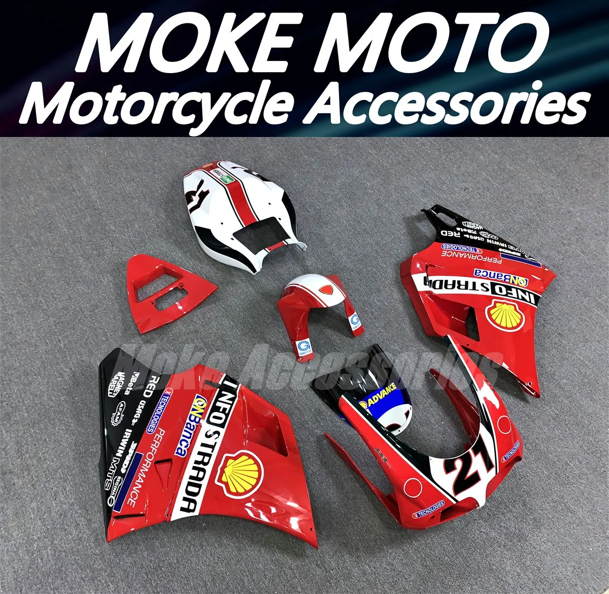 Motorcycle Fairings Kit Fit For 748 916 996 998 Bodywork Set Abs High Quality Injection Red Black