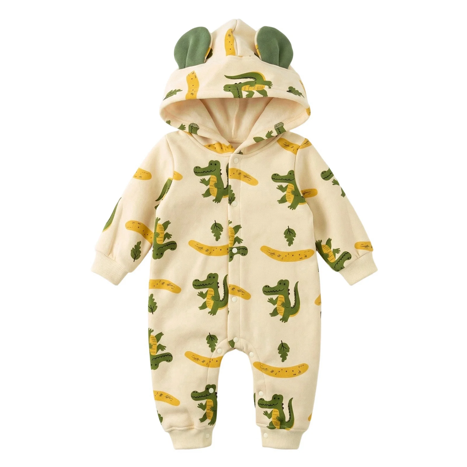 Winter-Wärme-Baby-Overalls für Jungen, Langarm, Verdickt, mit Kapuze, Niedlicher Cartoon-Tierdruck, Kleidung für Säuglinge – Detail 3