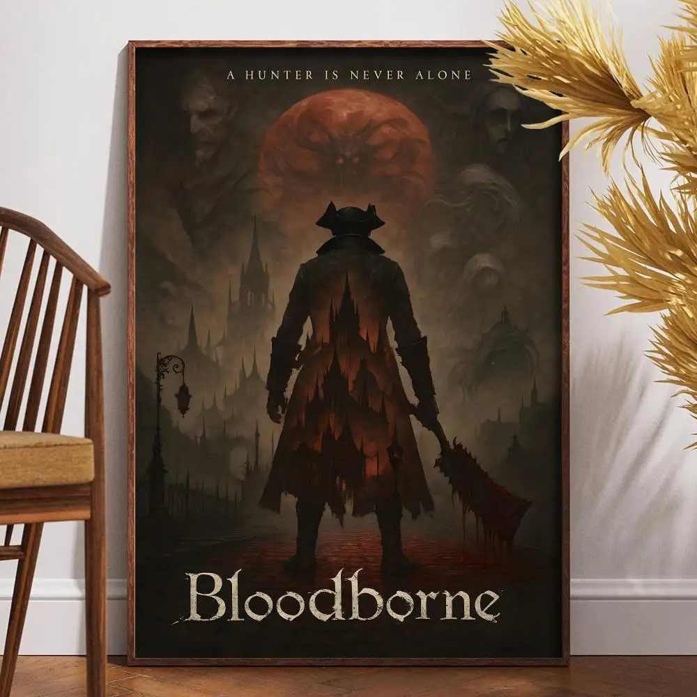 game Bloodborne(2) Poster Nordic style room wall decoration self-adhesive HD waterproof AFE bar