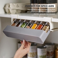 Kitchen Storage Rack Spice Jars Spice Organizer Self-Adhesive Under Desk Drawer Hiddens Storage Rack