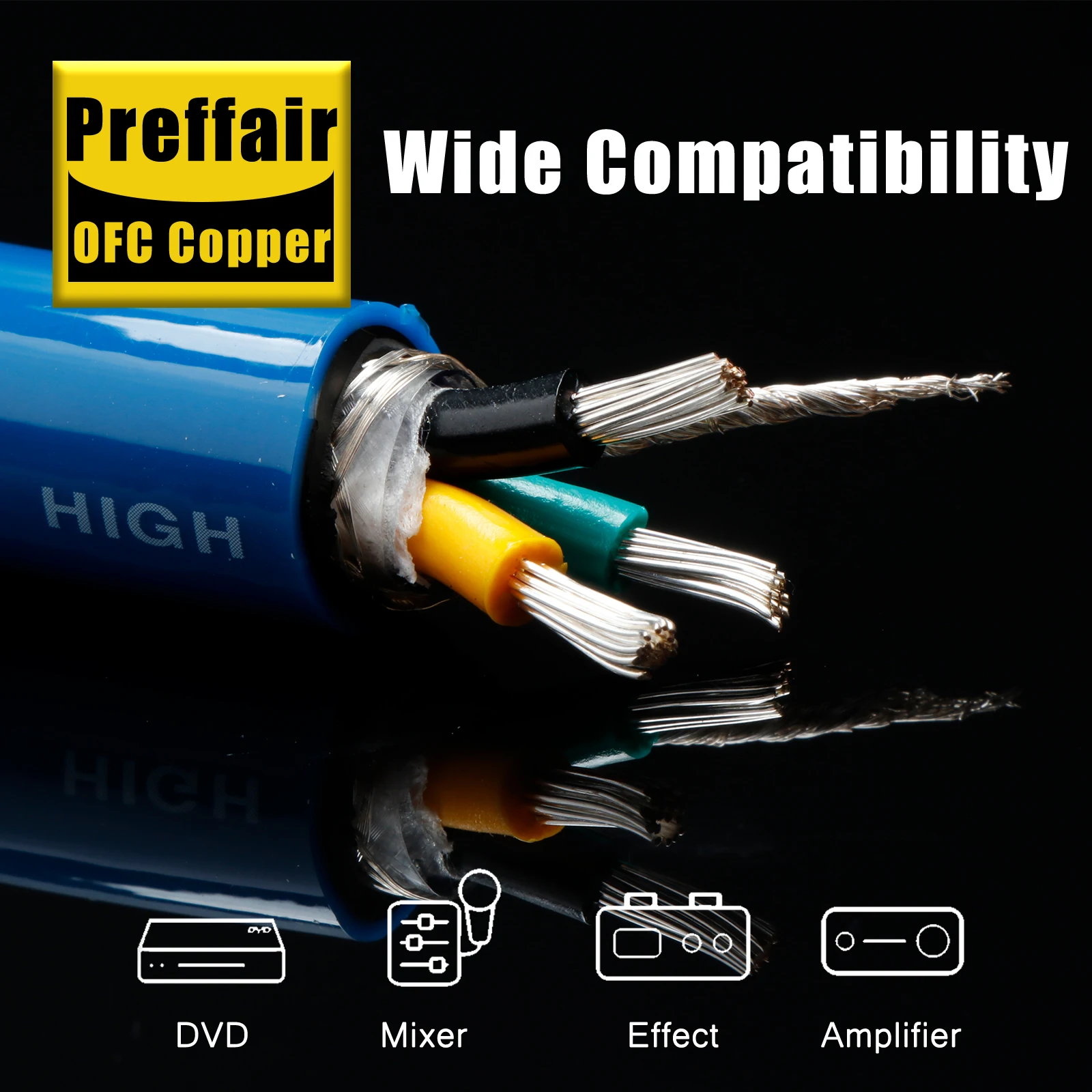 Bulk Power Cable EMC Shield Pure Silver Plated AC Power Cable 11-12AWG audiophile power cord