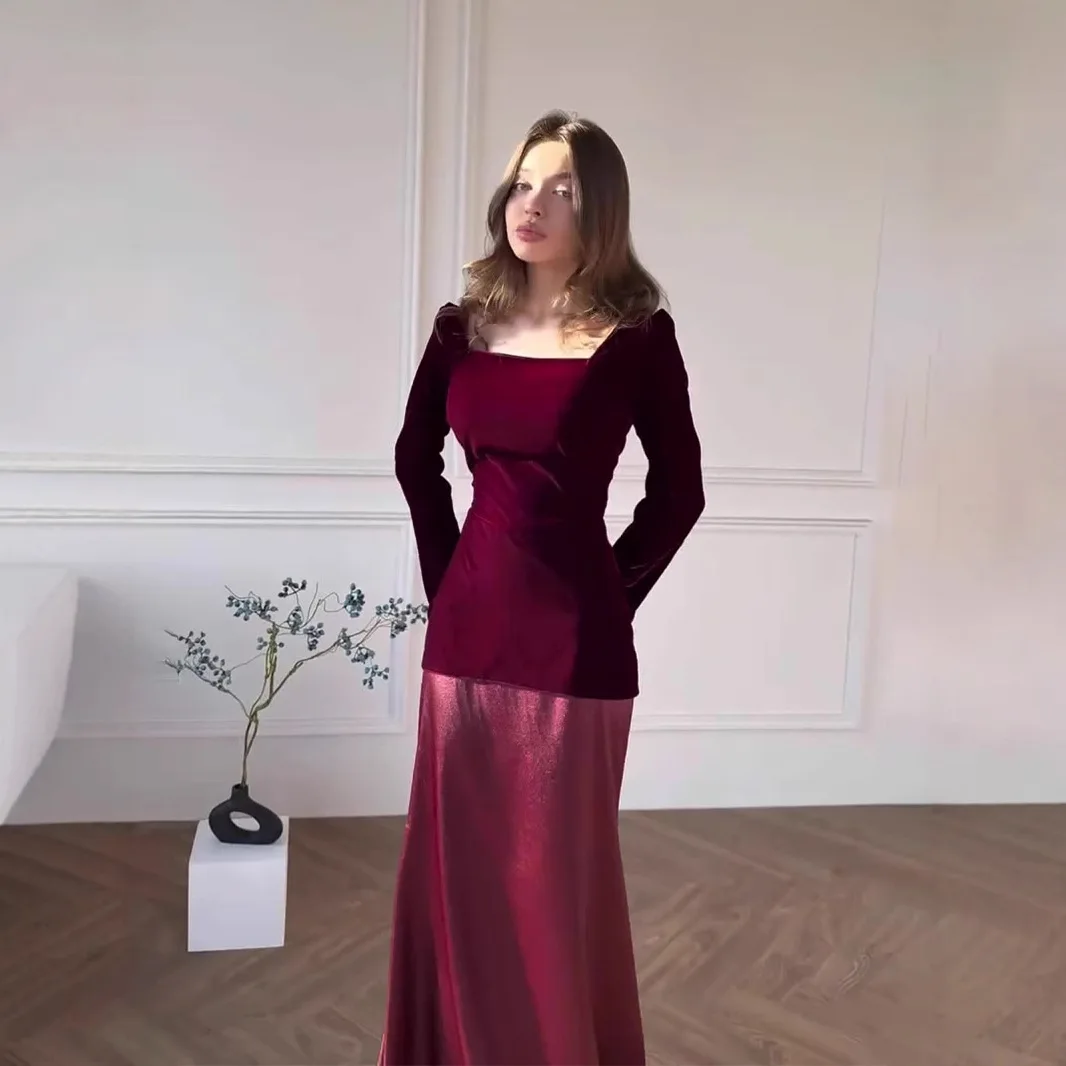 

2024, сексуальная длинная бархатная атласная женская юбка трапециевидной формы с завязкой на талии, сладкая и пряная юбка из полиэфирного волокна, длинный цвет све