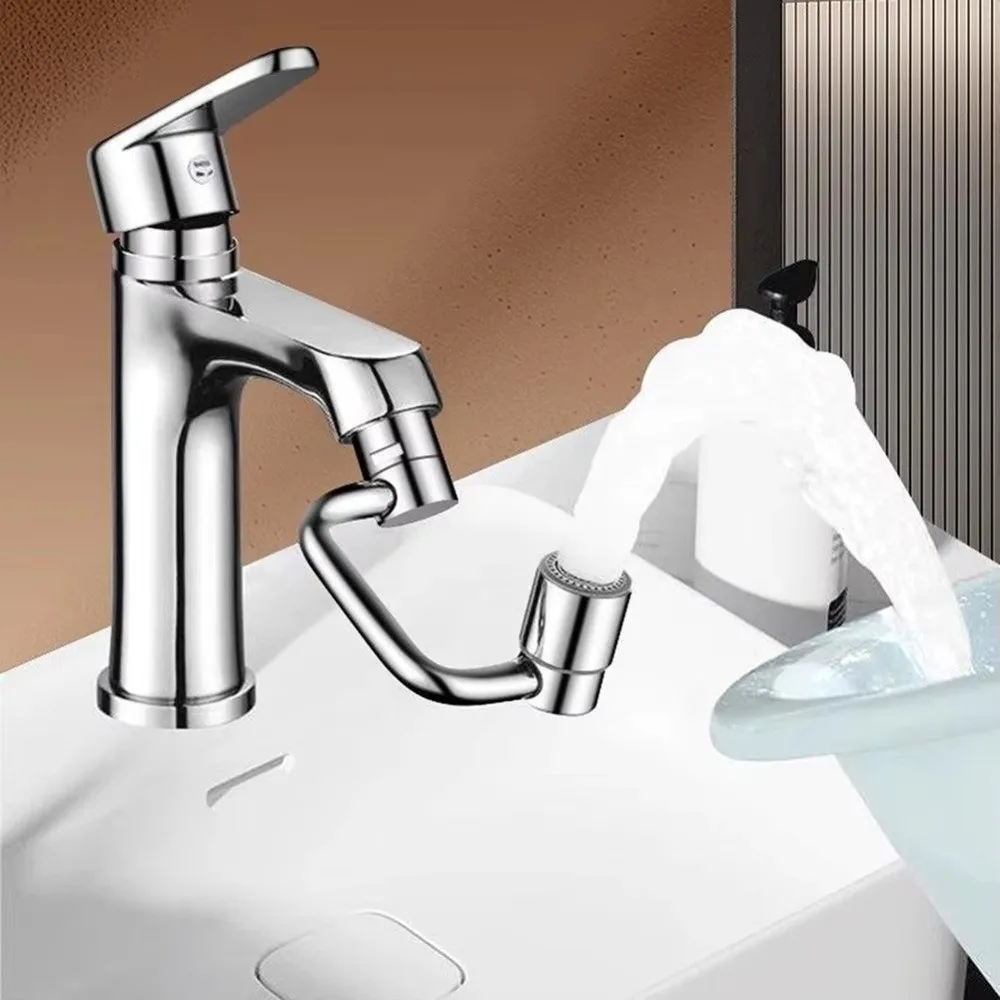 1080° Rotatable Faucet Extender Sprayer Head Stainless Steel 2 Mode Water Faucet Aerator Water Saving Adjustable