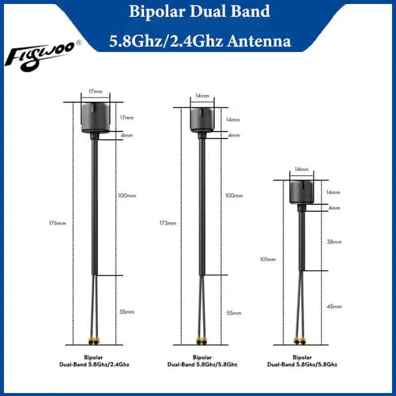 

Flywoo биполярная двухдиапазонная антенна 5,8 ГГц/2,4 ГГц V2, совместимая с O3/O4 PRO для FPV дрона DIY Запчасти Accesorios RC