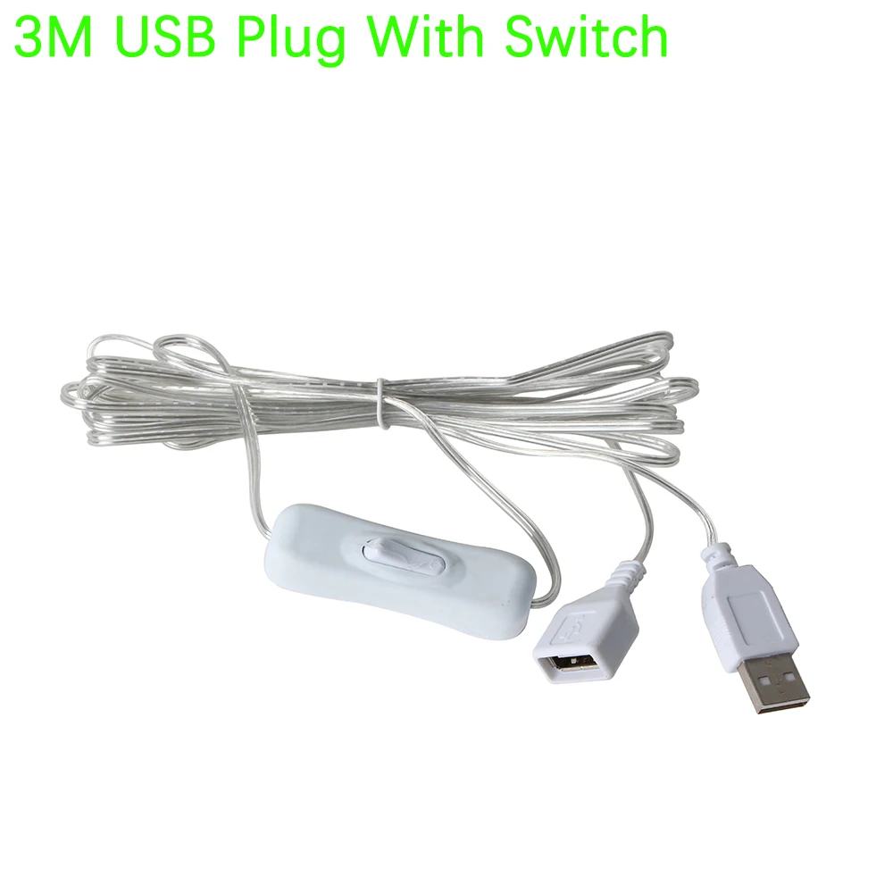 Imagem -06 - Extensor ue Usb Plug para Led String Luzes de Natal Jardim Casa Festa Casamento Decoração 3m