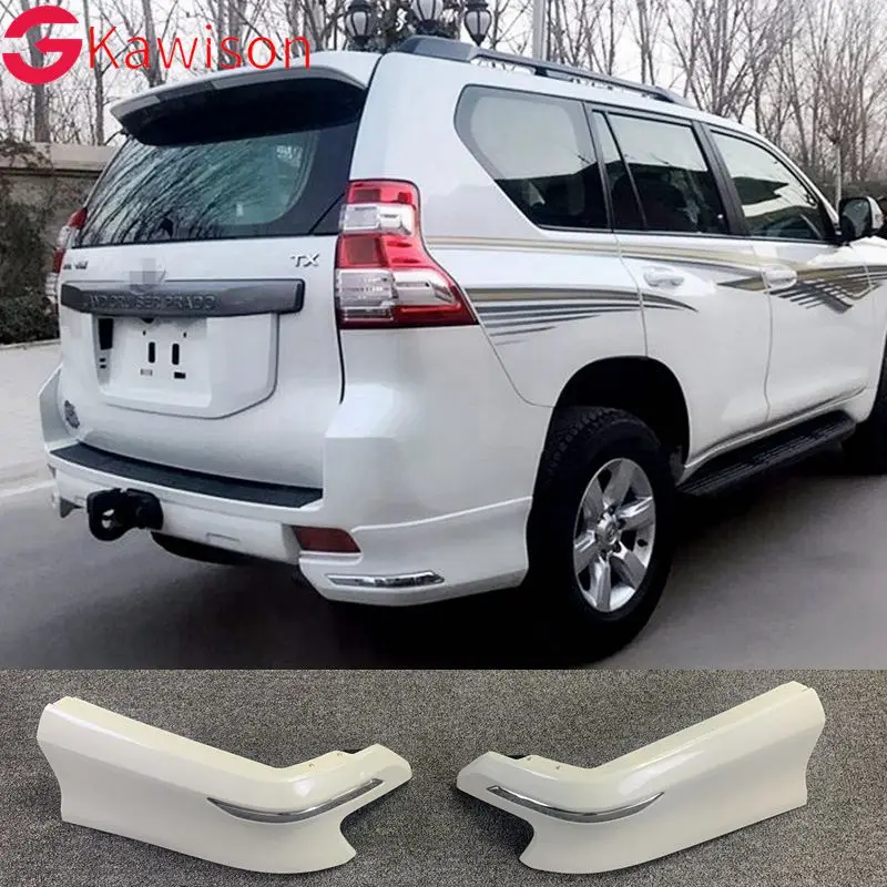 

For Toyota Cruiser Prado FJ150 FJ 150 2014-2017 ABS Plastic White Color Rear Bumper Corner Sliding Lip Protector Guard Covers 2