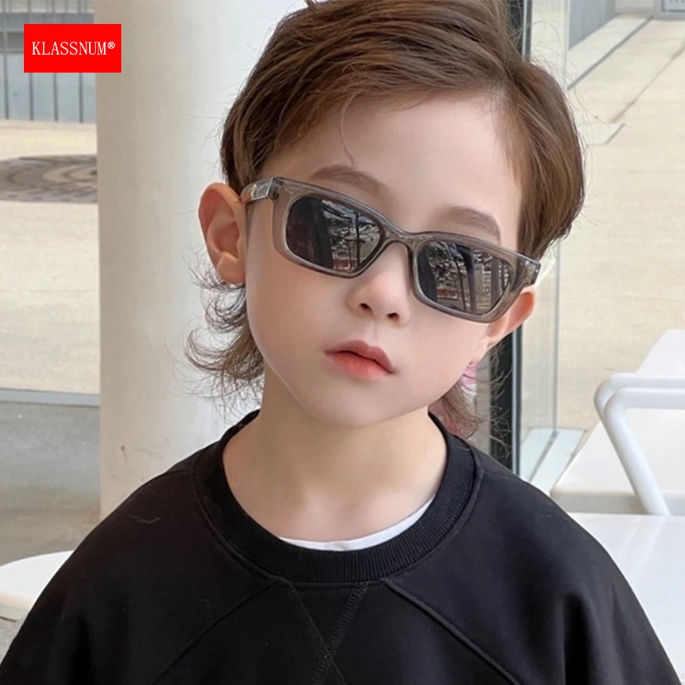 KLASSNUM Kids Boys 2026 Trendy Rectangle Sunglasses UV400 Protection Lens Lightweight Sun Glasses for Children Girls 3-12 Years