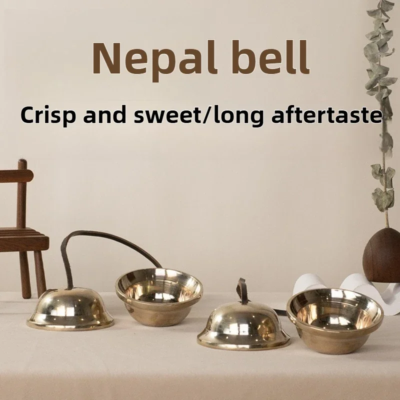 

Nepalese Brass Touch Bell Clear Manual Meditation Awakening Sound Therapy Bells Healing Durable Percussion Instruments
