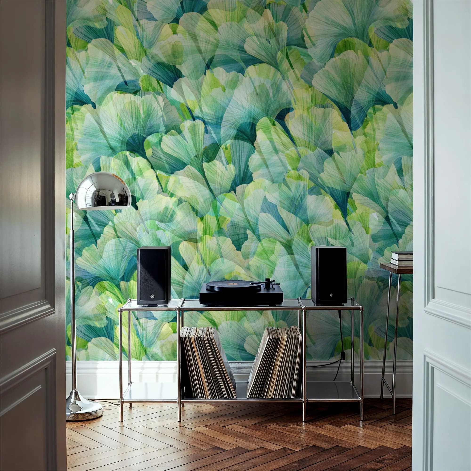 Custom Ginkgo Cascade Large Peel and Stick Mural Wall Decor