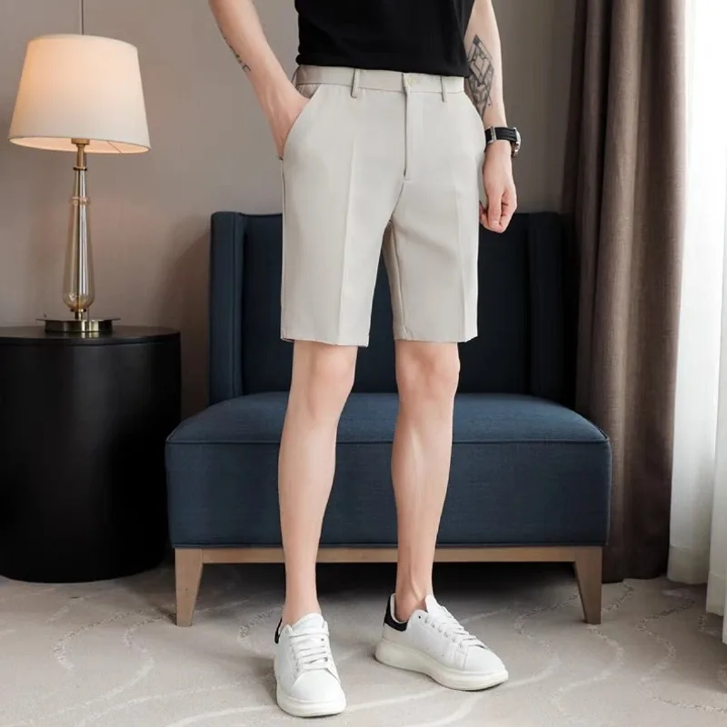

Men's Formal Shorts Lightweight Summer Slim Straight Leg Stylish Business Casual Trousers