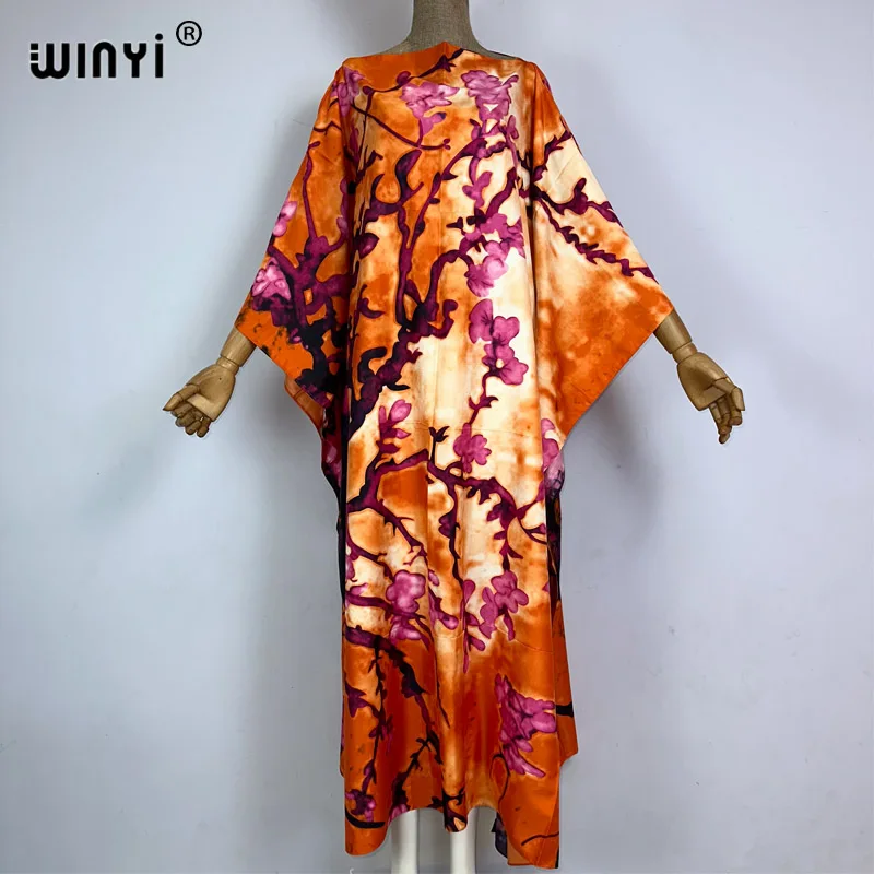 

WINYI Dress Africa beach dresses Bohemia Print Dashiki Women muslim Long kaftan summer Color african dresses for woman abaya