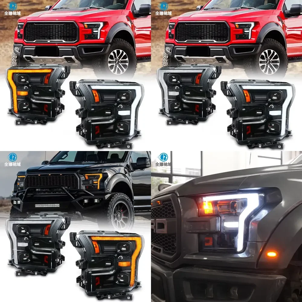 15-20 for Raptor F150 Car LED Headlight Assembly, Yellow Daytime Running Lights, Modified and Upgraded Headlights.