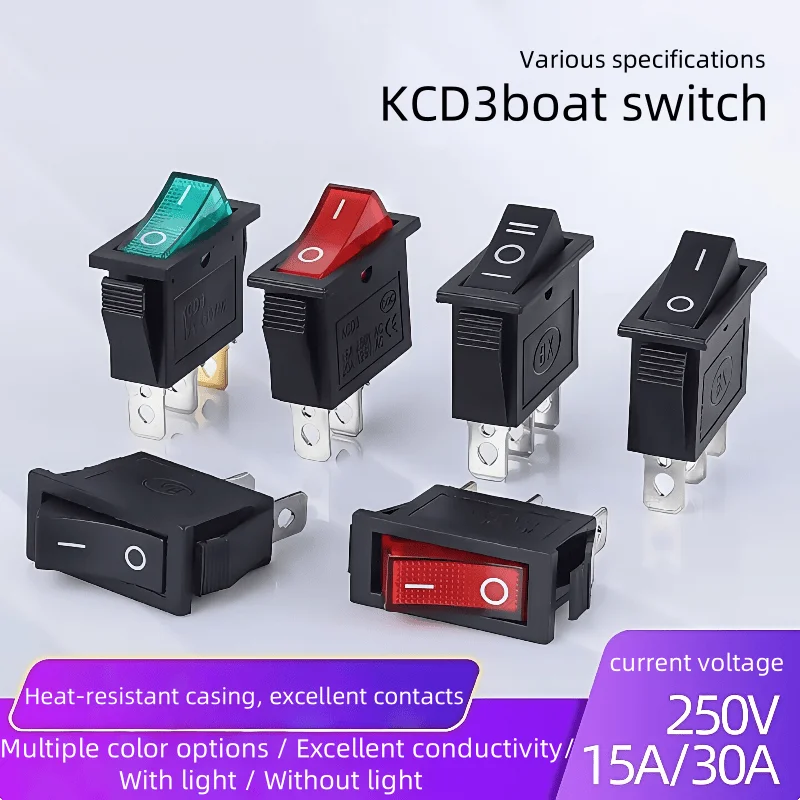 

1PCS/lot Boat Switch KCD3 Boat Shape Warp Power Button Single-pole Double-throw 3-position 3-pin 250V