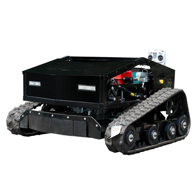 تخصيص التحكم عن بعد الزاحف جزازة العشب الكهربائية الذكية محراث الثلج روبوت جزازة العشب للبيع