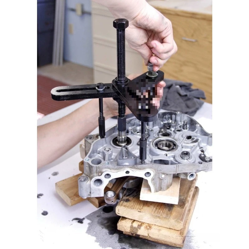 Motorcycle Crankshaft Separator Tool, Double & Triple Head Puller for Engine Disassembly