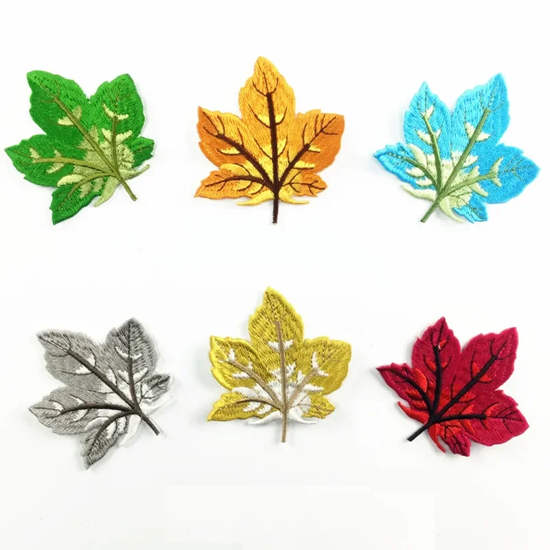 1Pc Maple Leaf Iron On Patch Sewing On Embroidered Applique Sewing Patch Clothes Stickers Garment DIY Apparel Accessories badge