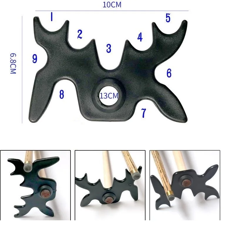 Peças plásticas da cremalheira da aranha da parte superior da cue da ponte do bilhar da cor preta