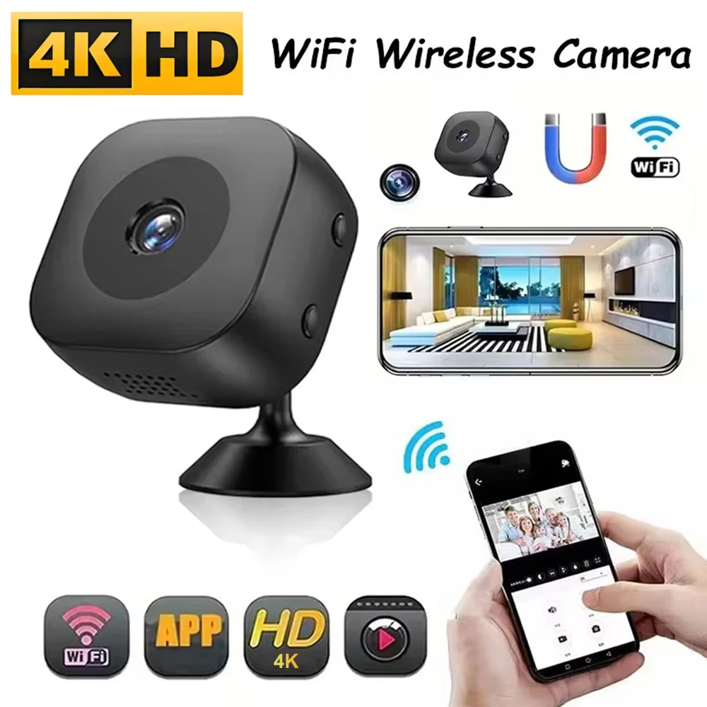 

Мини-камера 4K, Wi-Fi, IP/AP, удаленный мониторинг, портативная мобильная видеокамера с обнаружением, умная домашняя камера наблюдения, новинка 2025 года