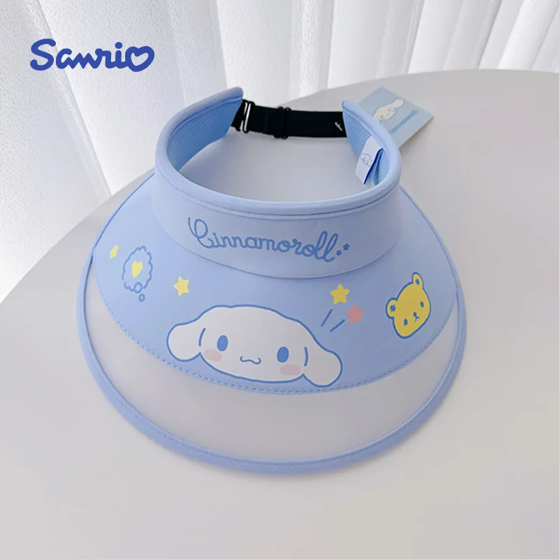 

2024 Sanrio Children Sun Protection Hat Kawaii Animecinnamoroll Kuromi My Melody Summer Thin Girls Empty Hat Gift for Kids