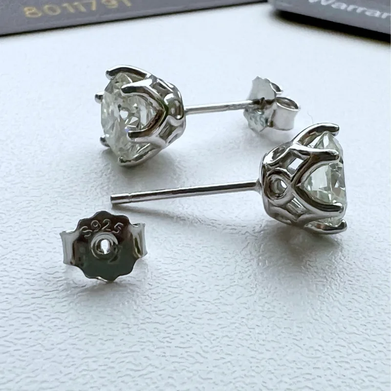 JoyceJelly 1/2/4CT VVS D Farbe Moissanit Russische Cut 8H8A Labor Diamant Stud Ohrringe Für Frauen S925 Sterling silber Edlen Schmuck – Detail 21