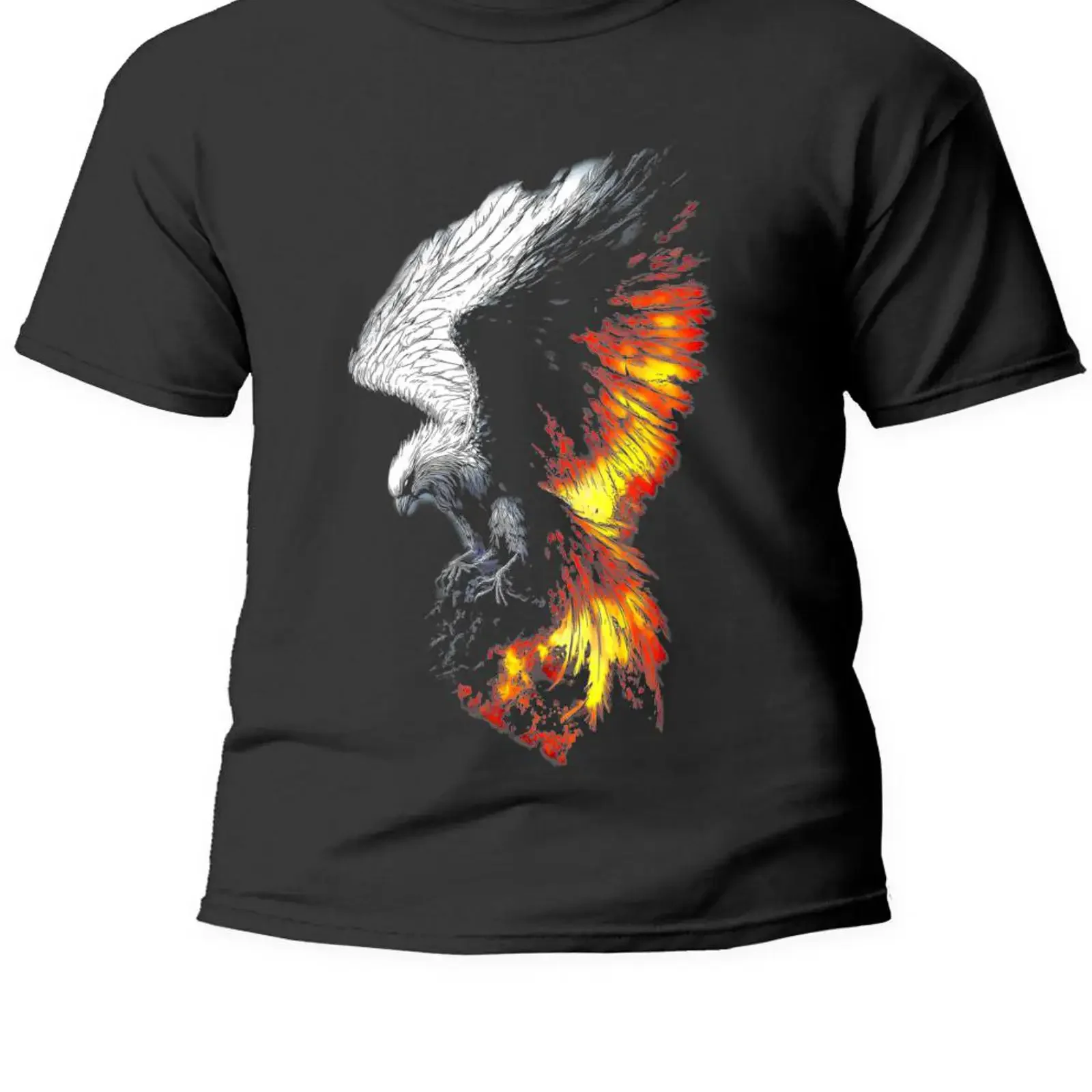 Phoenix t shirt 100 cotton vintage Washed streetwear graphic fashion Slightly homme Unisex Casual Breathable Comfortable