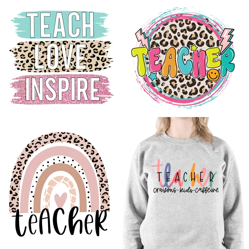 Teacher Designs DTF Printing Iron on Decals Heat Transfers Stickers for Clothes