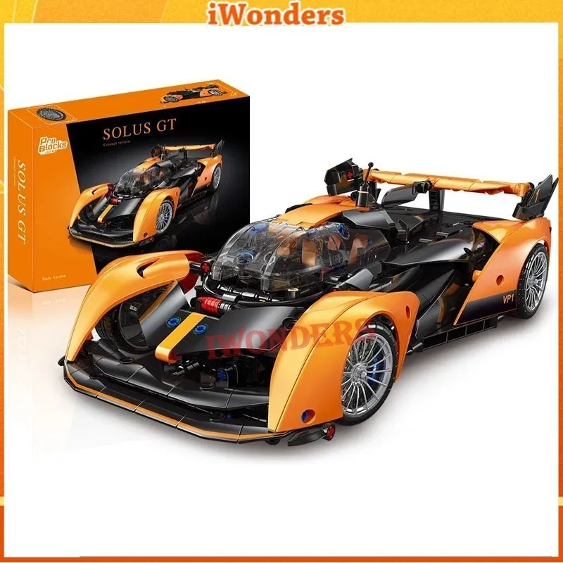 1:14 Solus GT Hyper Speed Car Building Blocks Technical 817PCS Assemble Bricks Racing Vehicle Toys Gift For Children Kids