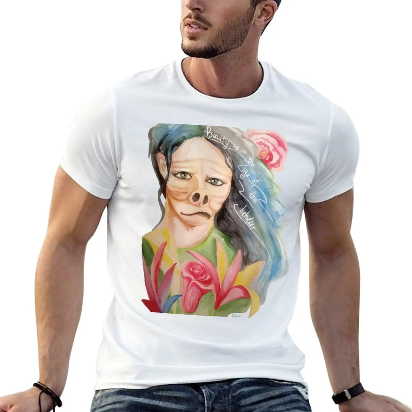 

the of man in beholder tshirt t shirts cotton cotton t funny the eye shirt 100% T-Shirt man Beauty graphic is for