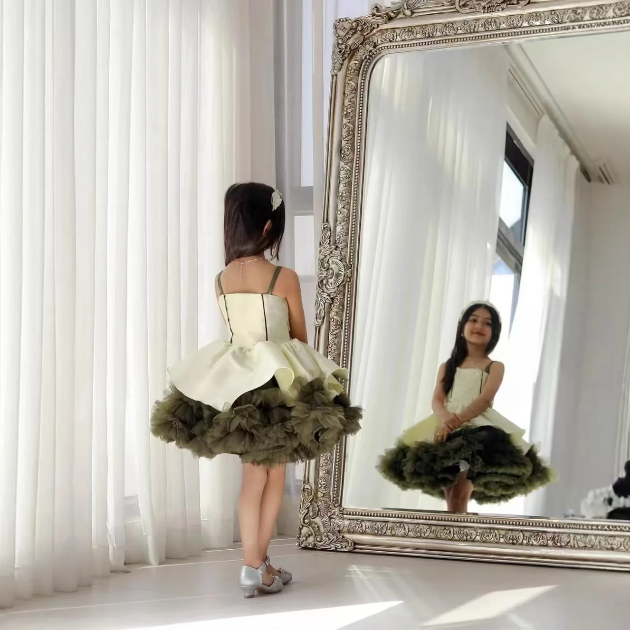 Dreamy voto d169 elegante vestido da menina de flor arcos sem mangas princesa crianças casamento aniversário festival festa pageant vestido formal