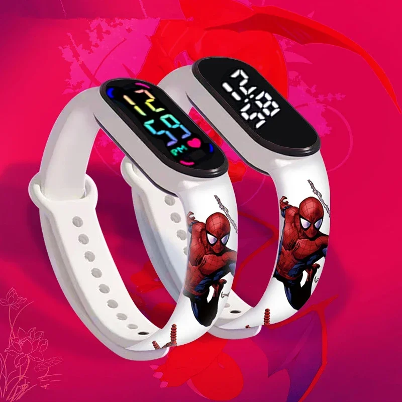 Disney Spider Man 2 children's Cartoon Anime Character Luminous Bracelet Watch LED Touch Waterproof Clock Sports Gifts Christmas